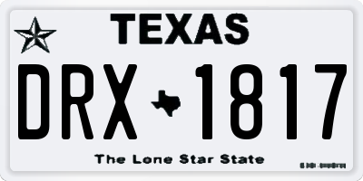 TX license plate DRX1817