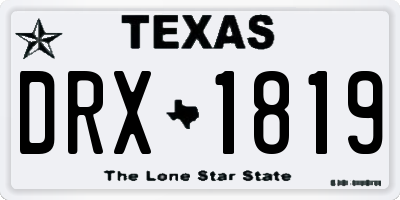 TX license plate DRX1819