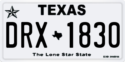 TX license plate DRX1830