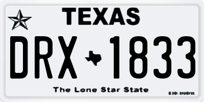 TX license plate DRX1833