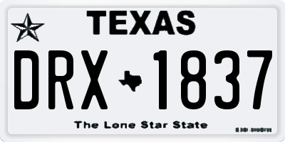 TX license plate DRX1837
