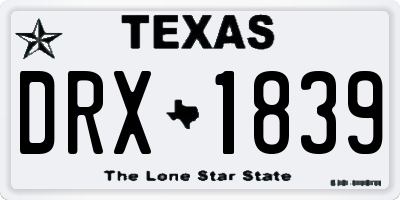 TX license plate DRX1839