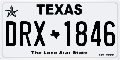 TX license plate DRX1846