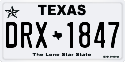 TX license plate DRX1847
