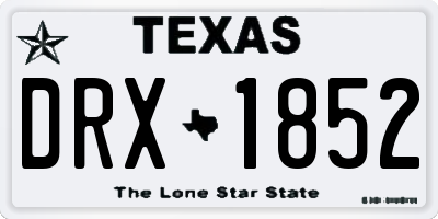 TX license plate DRX1852