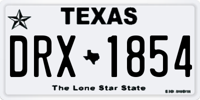 TX license plate DRX1854