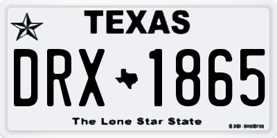 TX license plate DRX1865
