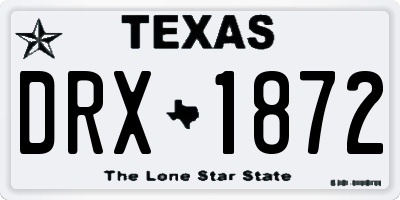 TX license plate DRX1872
