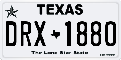 TX license plate DRX1880