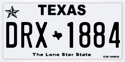TX license plate DRX1884