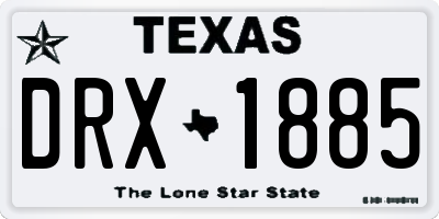 TX license plate DRX1885