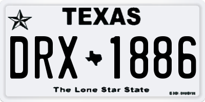 TX license plate DRX1886