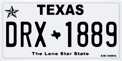 TX license plate DRX1889