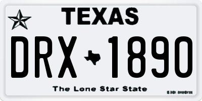 TX license plate DRX1890