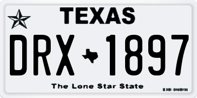 TX license plate DRX1897