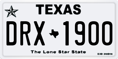 TX license plate DRX1900