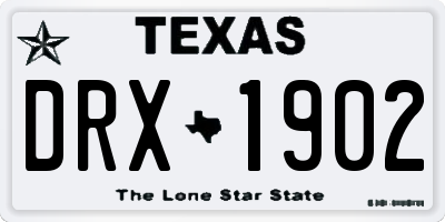 TX license plate DRX1902