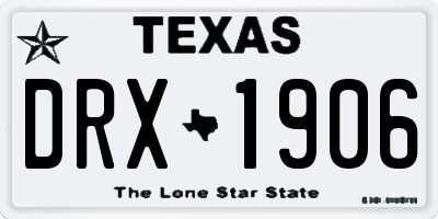 TX license plate DRX1906