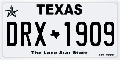 TX license plate DRX1909