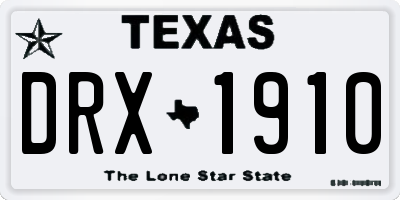 TX license plate DRX1910