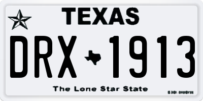 TX license plate DRX1913