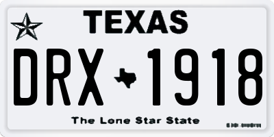 TX license plate DRX1918
