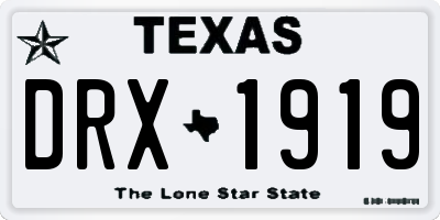 TX license plate DRX1919