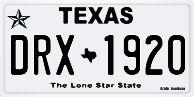 TX license plate DRX1920