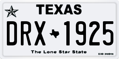 TX license plate DRX1925