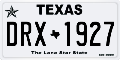 TX license plate DRX1927
