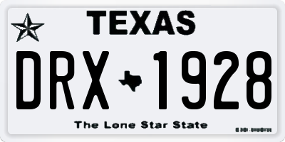 TX license plate DRX1928