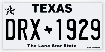 TX license plate DRX1929