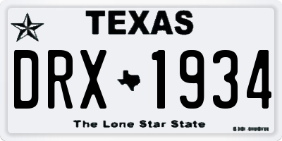 TX license plate DRX1934