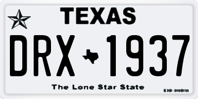 TX license plate DRX1937