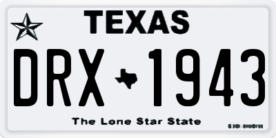 TX license plate DRX1943