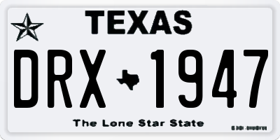 TX license plate DRX1947