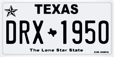 TX license plate DRX1950
