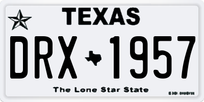 TX license plate DRX1957
