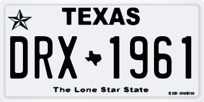 TX license plate DRX1961