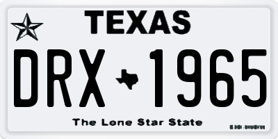 TX license plate DRX1965