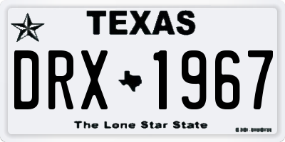 TX license plate DRX1967