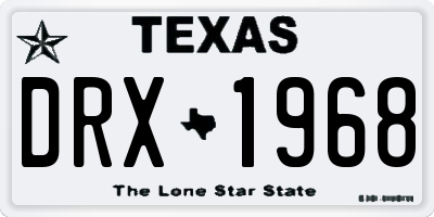 TX license plate DRX1968
