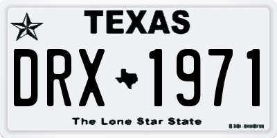 TX license plate DRX1971