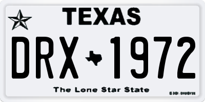 TX license plate DRX1972