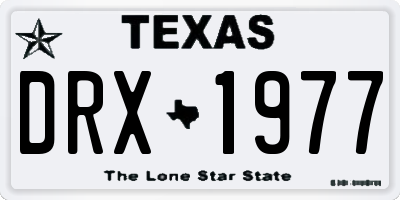 TX license plate DRX1977