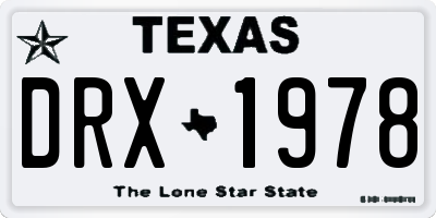 TX license plate DRX1978