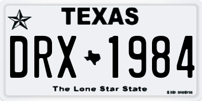 TX license plate DRX1984