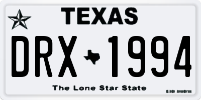 TX license plate DRX1994