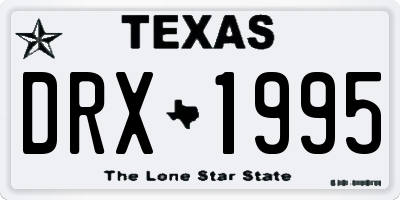 TX license plate DRX1995
