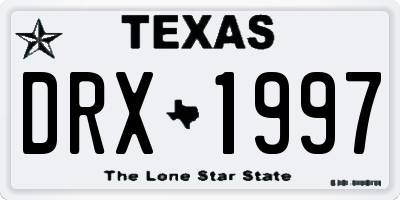 TX license plate DRX1997